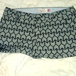 Black and white shorts